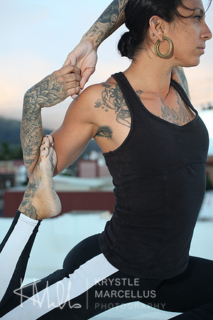 Yoga Portrait in Mermaid Pose